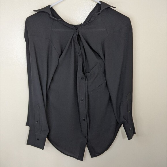 Bailey 44 Barbara Boyfriend Strappy Button Down Semi-Sheer Relaxed Fit Top Small - Picture 10 of 10
